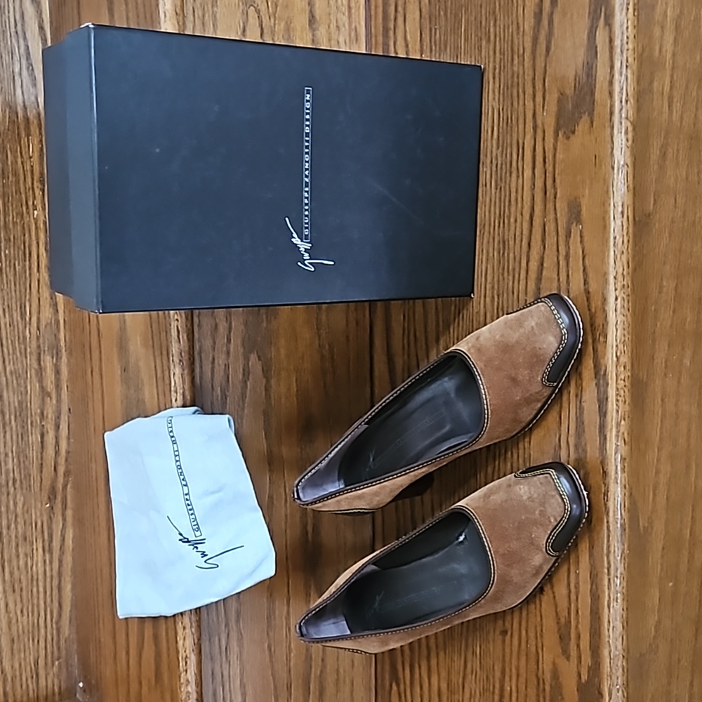Rare Vintage Guiseppe Zanotti Brown Suede and Leather Shoes - Picture 1 of 16